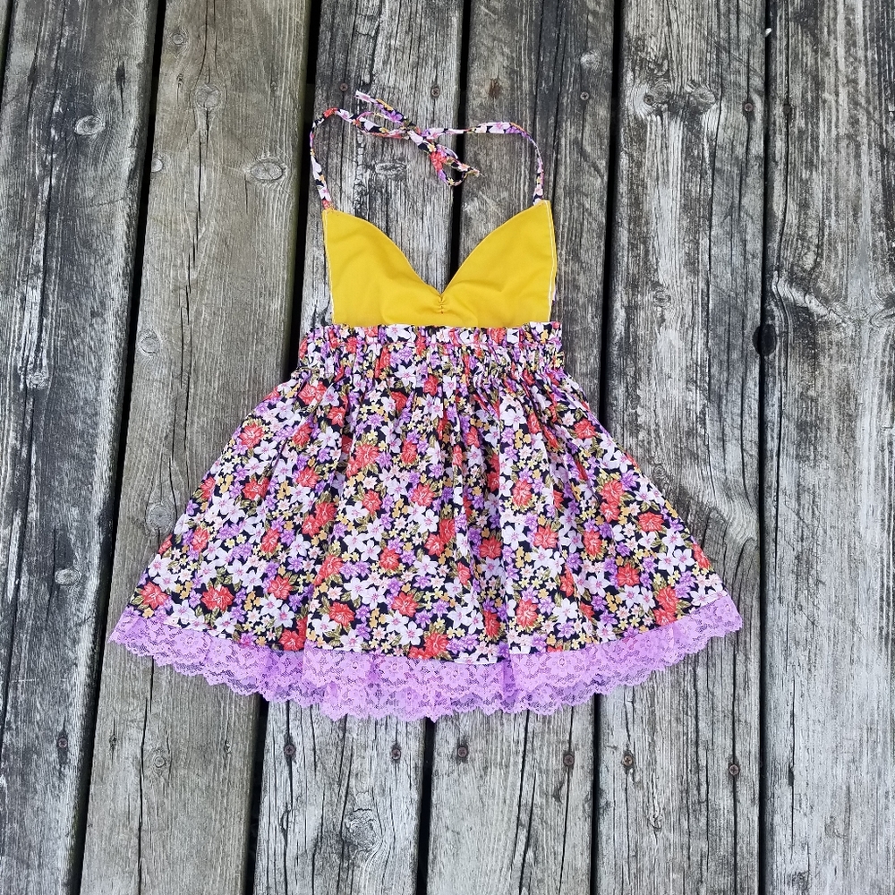 Girls custom handmade boutique floral dress size 4